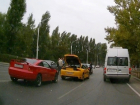 На Степной в «паровозик» попали два спорткара, - очевидец