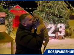 Экс-волгодонец Михаил Зарецкий и его тигренок поздравили волгодонцев со Старым Новым годом 