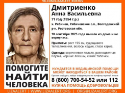 В Волгодонском районе пропала 71-летняя Анна Дмитриенко