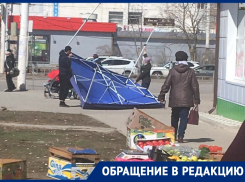 «Чуть людей не поубивало»: на стихийном рынке в Волгодонске улетел шатер
