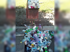 «Я в шоке от увиденного»: Волгодончанка сфотографировала огромную кучу мусора у переполненной урны на городком вокзале