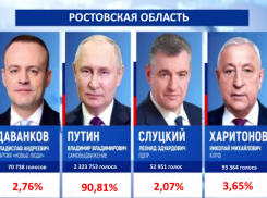 Владимира Путина в Ростовской области поддержали более 90% избирателей