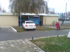 В Волгодонске водитель VIP-автомобиля нагло припарковался на газоне за остановкой