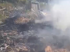 В Волгодонске загорелся свезенный на место бывшего ВОЭЗ мусор: от продуктов горения страдают жители соседнего СНТ