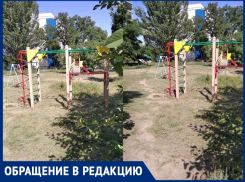 После обращения в «Блокнот» на детской площадке в микрорайоне В-8 скосили траву