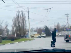 Гонщик на одном колесе распугал водителей на Романовском шоссе