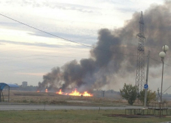 В Волгодонске огонь охватил оба берега Сухо-Соленовской балки 