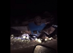 Жуткую аварию с участием «Туарега» на трассе Ростов-Волгодонск сняли на видео очевидцы