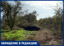 Кучу асфальта выкинули за садоводством «Мирный атом» в Волгодонске