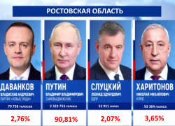 Владимира Путина в Ростовской области поддержали более 90% избирателей