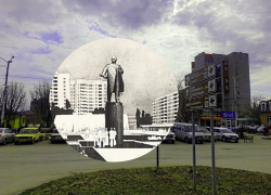 В Ростове обнаружили рисунок большого бронзового Ленина на улице 30 лет Победы в Волгодонске