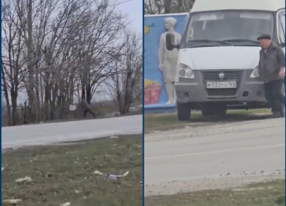 Водитель маршрутной «Газели» устроил несанкционированную свалку у стелы Цимлянска