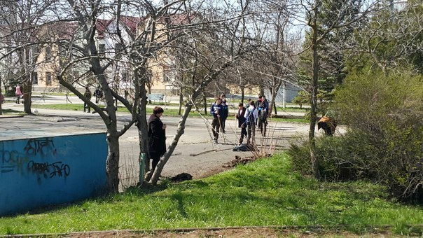 Волгодонские школьники из лицея №11 наводят порядок в сквере Дружба