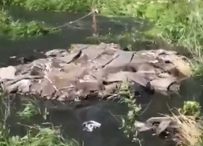 Собираемые во всем новом городе фекальные воды вышли на поверхность в районе оросительного канала в Волгодонске