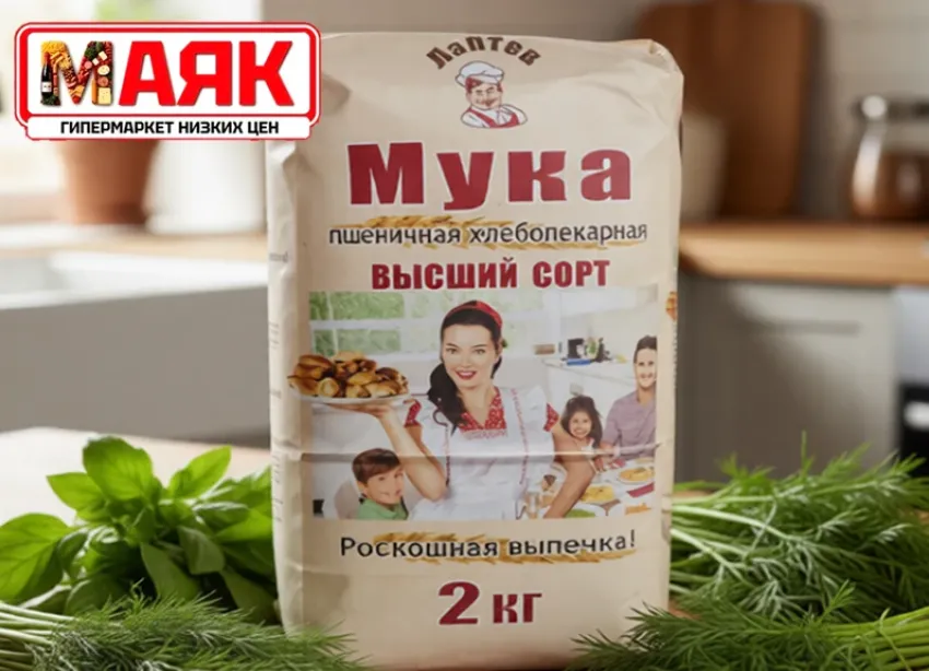 Товар дня: мука пшеничная в/с, 2 кг за 49,90 ₽