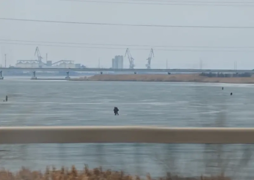 Гололед предательски маскирует опасность: залив в Волгодонске манит рыбаков, но таит угрозу 