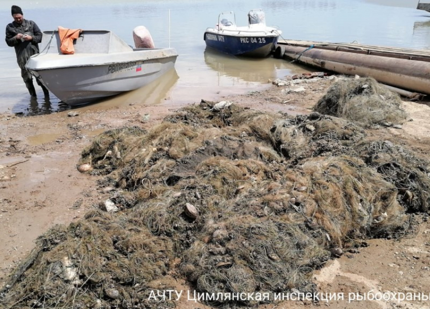 Семь километров браконьерских сетей выловили из Цимлянского водохранилища