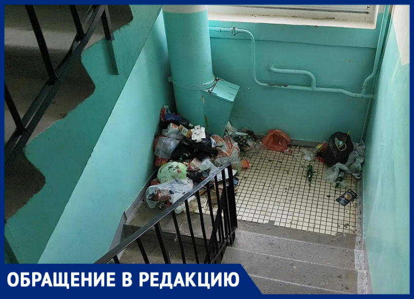 «Гора мусора, которую они не собираются убирать»: неудачная прочистка мусоропровода превратила подъезд в вонючую свалку 