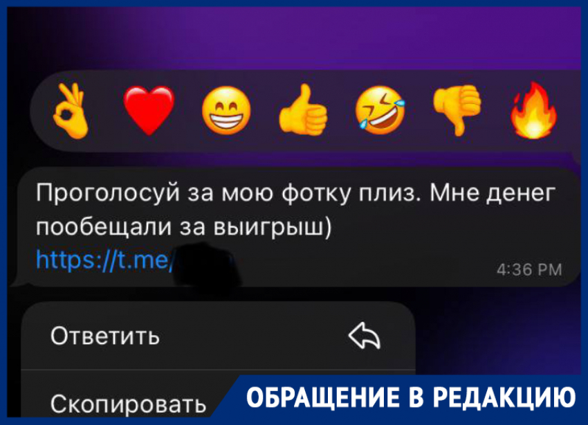 «Я получила сообщение от подруги с просьбой проголосовать»: волгодончанка чуть не лишилась аккаунта в Telegram