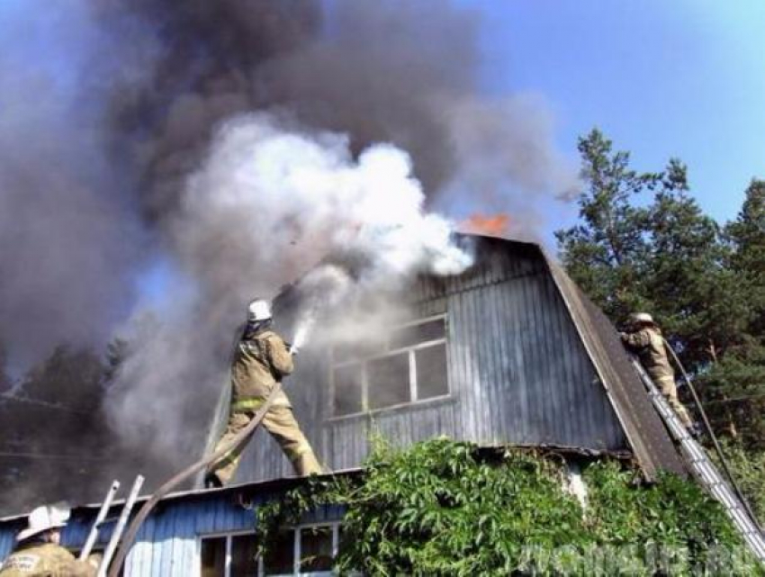 Волгодонские пожарные тушат дачи в районе птицефабрики Черникова