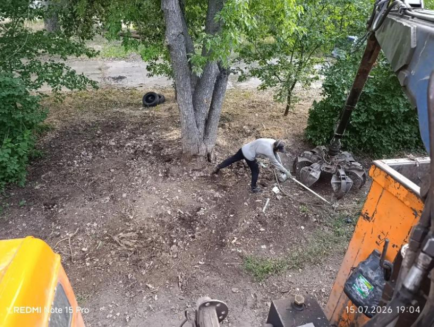 Кучу из растительных отходов в переулке Донском ликвидировали