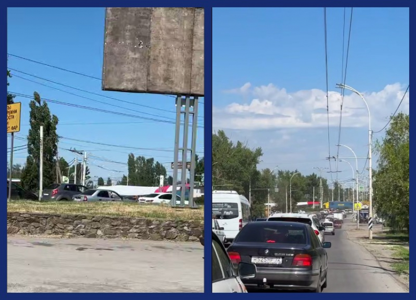Традиционная пробка на пятом, вызванная перевозкой гигантских лопастей, все больше возмущает волгодонцев