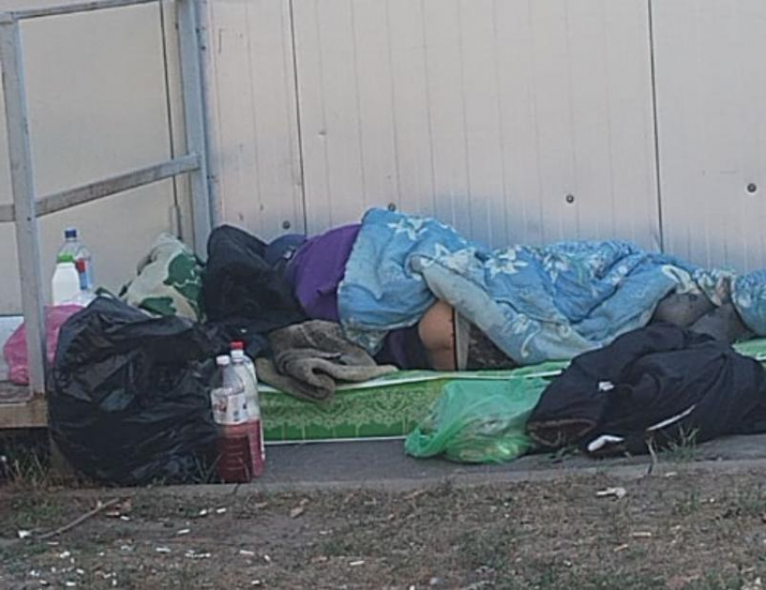 «Отвезите его уже в приют!»: бездомный оккупировал территорию за Пятерочкой на улице Дружбы